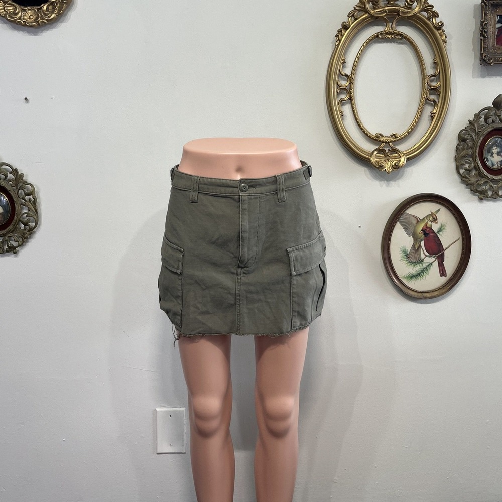 TNA Surplus Division Olive Green Cargo Mini Skirt Size 6